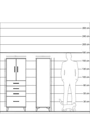 Hyperion Dolap 2 Raflı 4 Çekmeceli 2 Kapaklı 60x44x163 - S53M005V9B