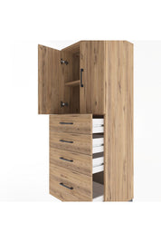 Hyperion Dolap 2 Raflı 4 Çekmeceli 2 Kapaklı 60x44x163 - S53M005V9B