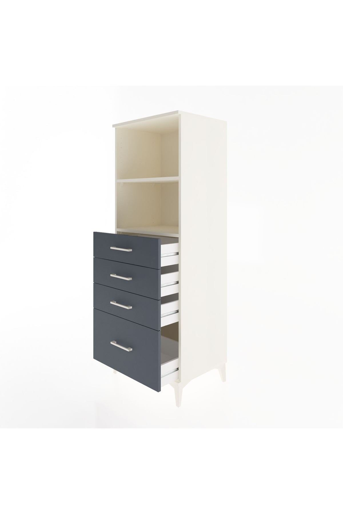 Hyperion Dolap 2 Raflı 4 Çekmeceli 60x44x163 - S53M006V2B