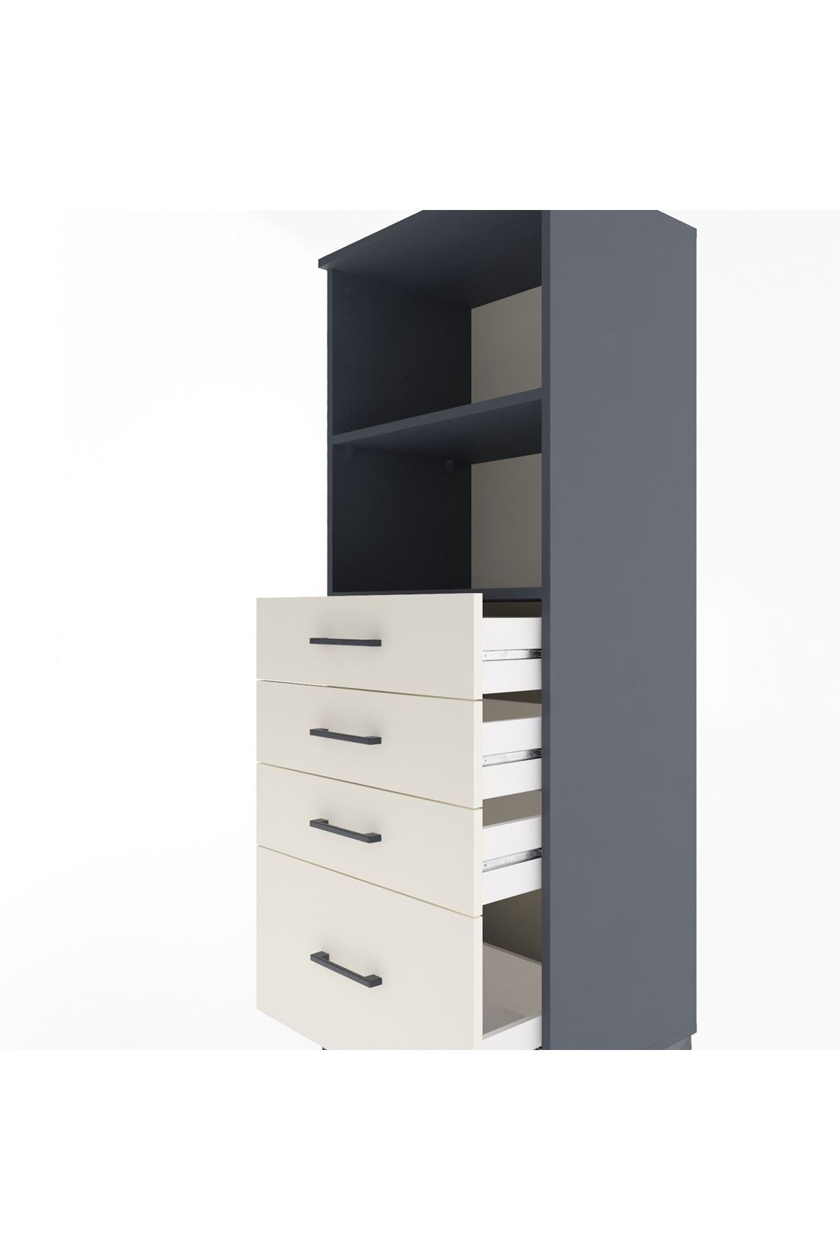 Hyperion Dolap 2 Raflı 4 Çekmeceli 60x44x163 - S53M006V4B