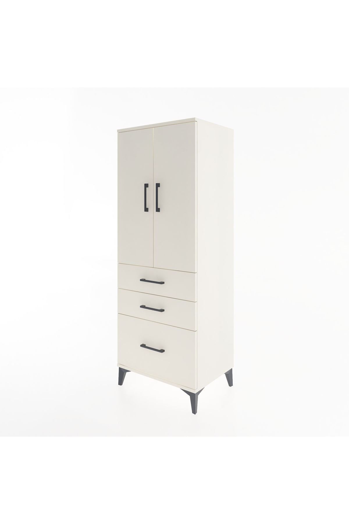 Hyperion Dolap 3 Raflı 3 Çekmeceli 2 Kapaklı 60x44x163 - S53M007V1B