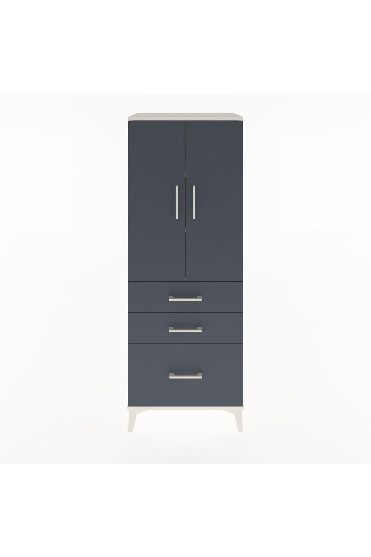 Hyperion Dolap 3 Raflı 3 Çekmeceli 2 Kapaklı 60x44x163 - S53M007V2B