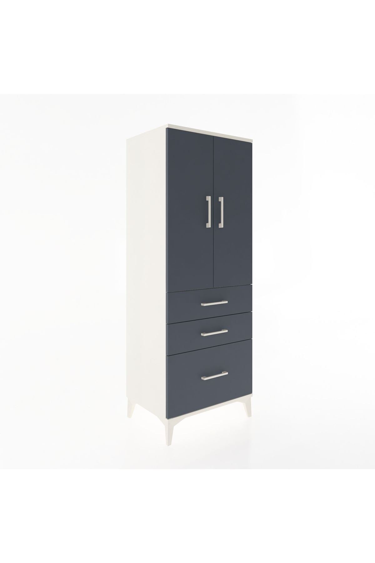 Hyperion Dolap 3 Raflı 3 Çekmeceli 2 Kapaklı 60x44x163 - S53M007V2B