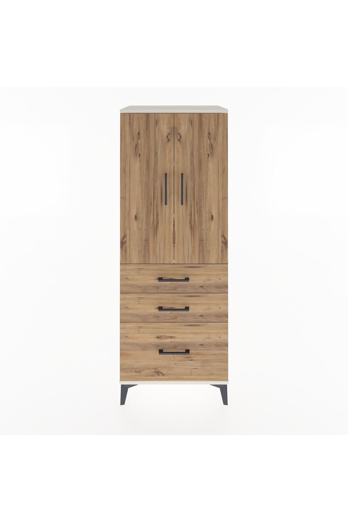 Hyperion Dolap 3 Raflı 3 Çekmeceli 2 Kapaklı 60x44x163 - S53M007V3B