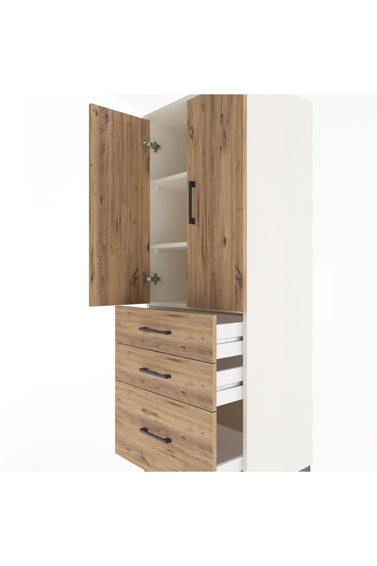Hyperion Dolap 3 Raflı 3 Çekmeceli 2 Kapaklı 60x44x163 - S53M007V3B