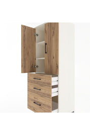 Hyperion Dolap 3 Raflı 3 Çekmeceli 2 Kapaklı 60x44x163 - S53M007V3B