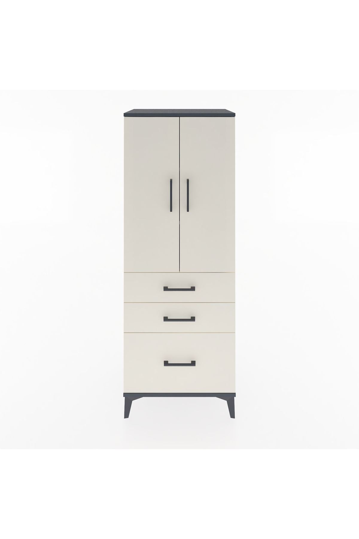 Hyperion Dolap 3 Raflı 3 Çekmeceli 2 Kapaklı 60x44x163 - S53M007V4B