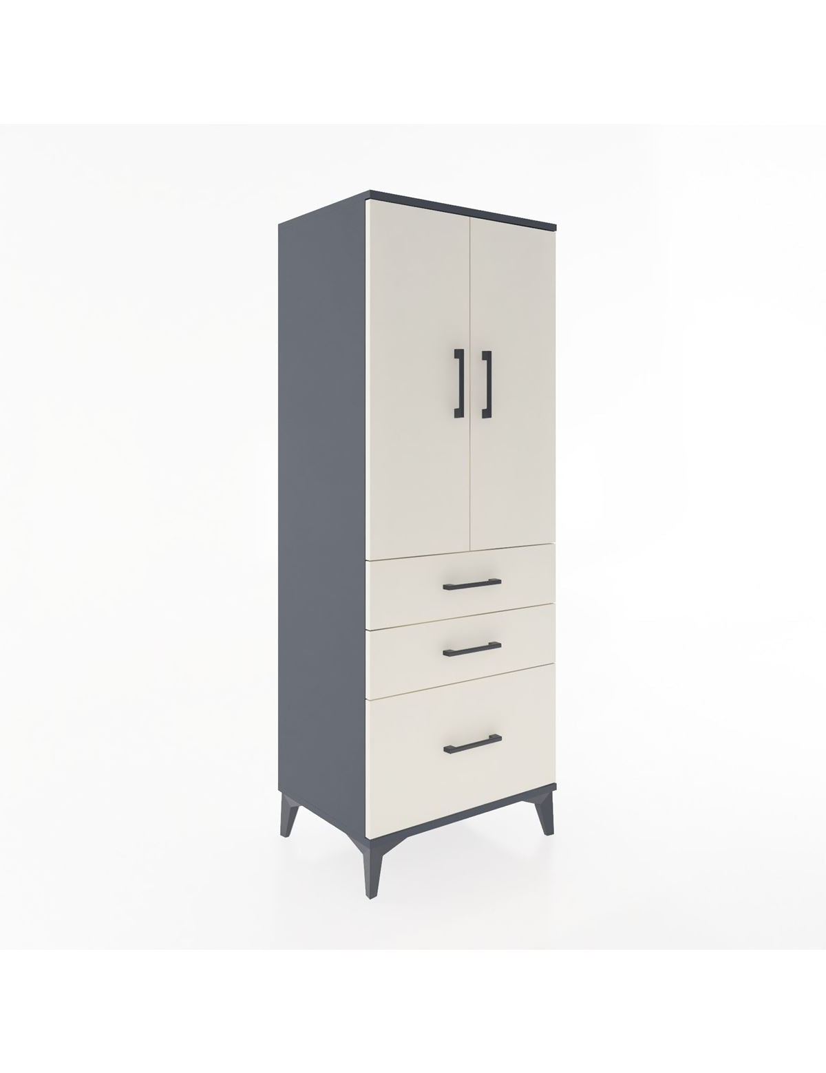 Hyperion Dolap 3 Raflı 3 Çekmeceli 2 Kapaklı 60x44x163 - S53M007V4B