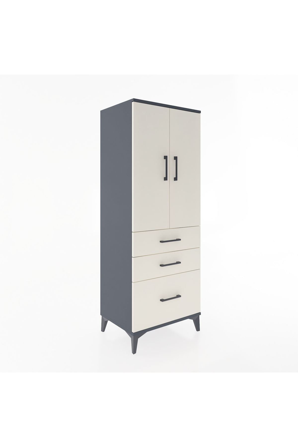 Hyperion Dolap 3 Raflı 3 Çekmeceli 2 Kapaklı 60x44x163 - S53M007V4B