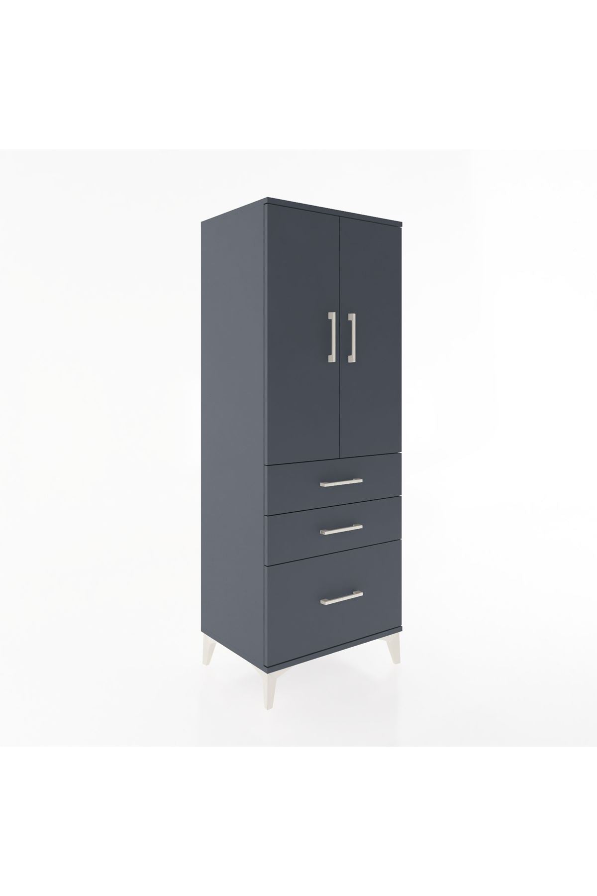 Hyperion Dolap 3 Raflı 3 Çekmeceli 2 Kapaklı 60x44x163 - S53M007V5B