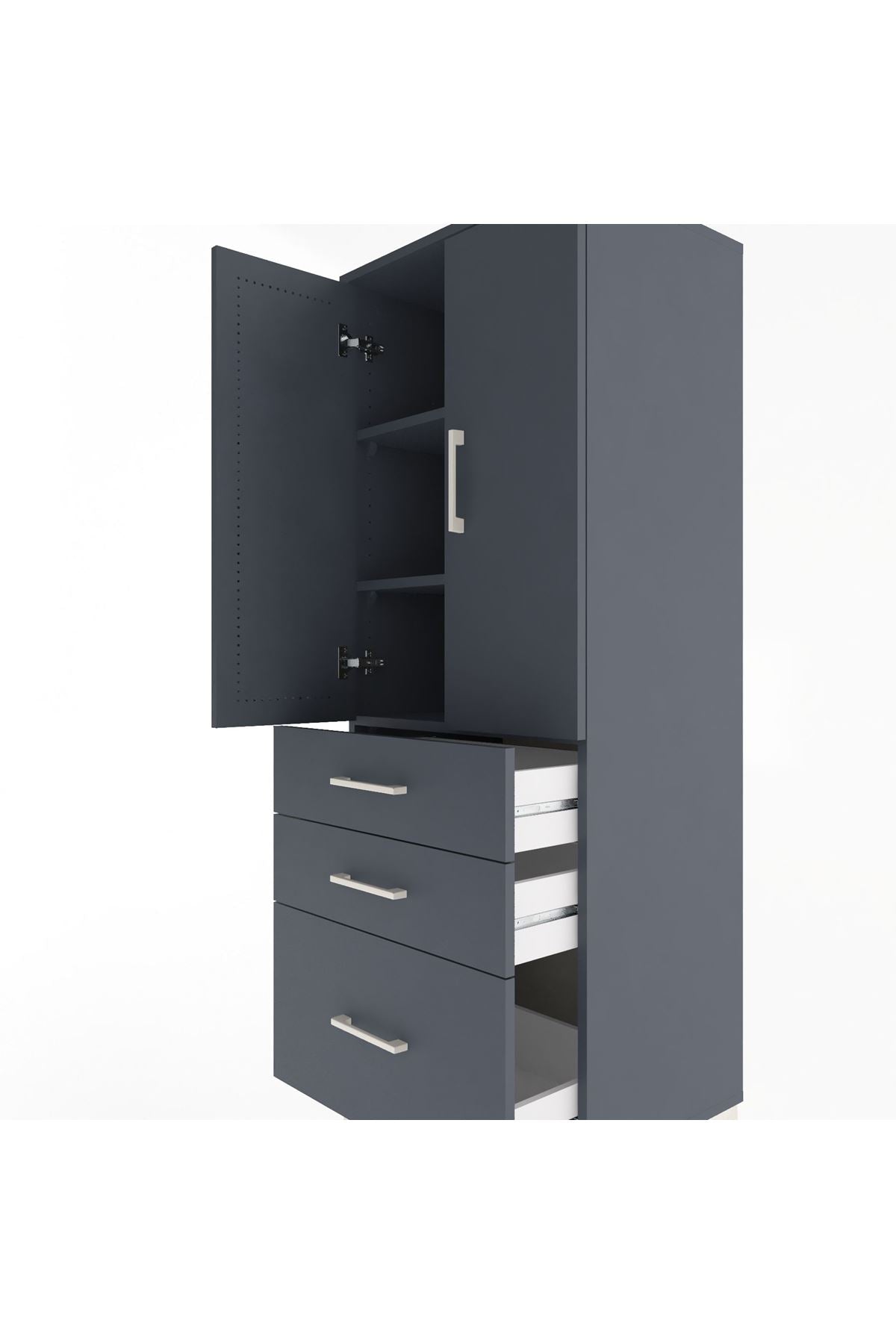 Hyperion Dolap 3 Raflı 3 Çekmeceli 2 Kapaklı 60x44x163 - S53M007V5B