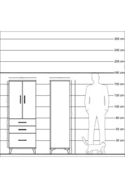 Hyperion Dolap 3 Raflı 3 Çekmeceli 2 Kapaklı 60x44x163 - S53M007V5B