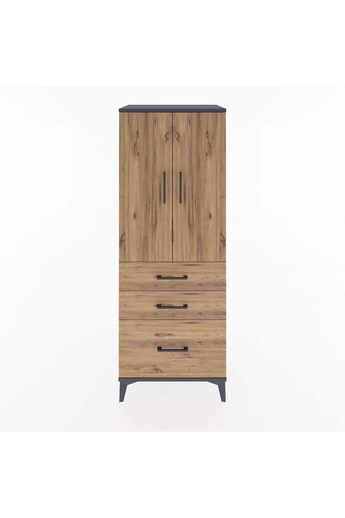Hyperion Dolap 3 Raflı 3 Çekmeceli 2 Kapaklı 60x44x163 - S53M007V6B