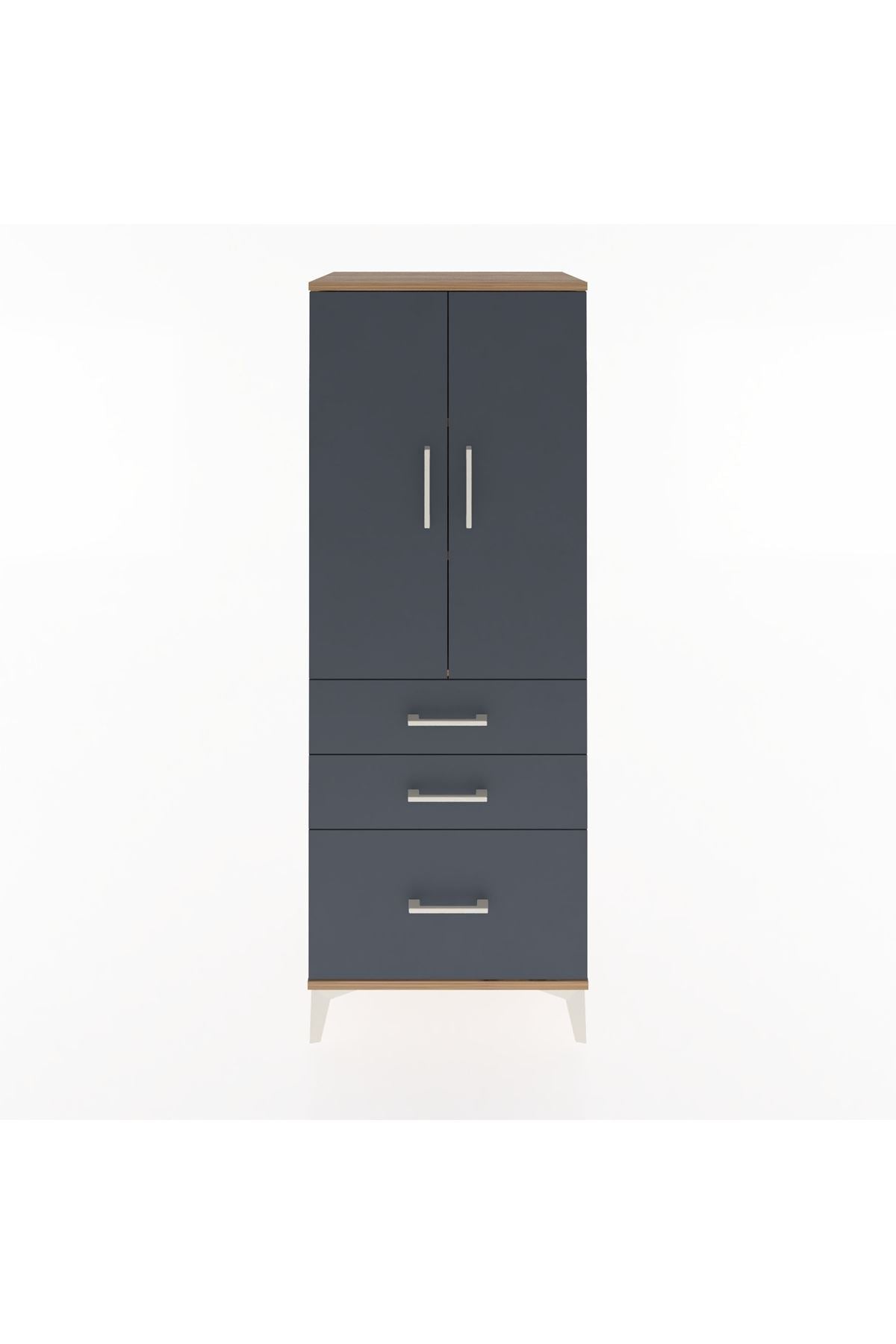 Hyperion Dolap 3 Raflı 3 Çekmeceli 2 Kapaklı 60x44x163 - S53M007V8B