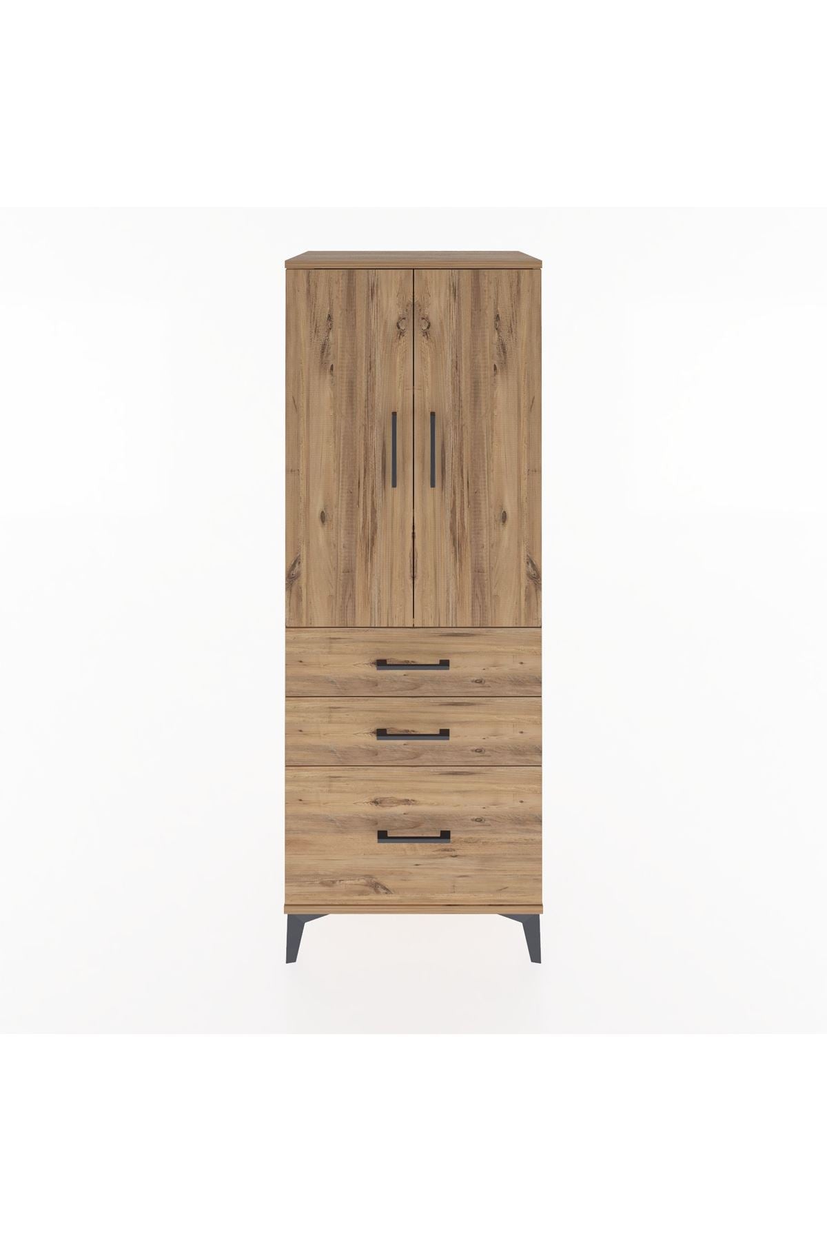 Hyperion Dolap 3 Raflı 3 Çekmeceli 2 Kapaklı 60x44x163 - S53M007V9B