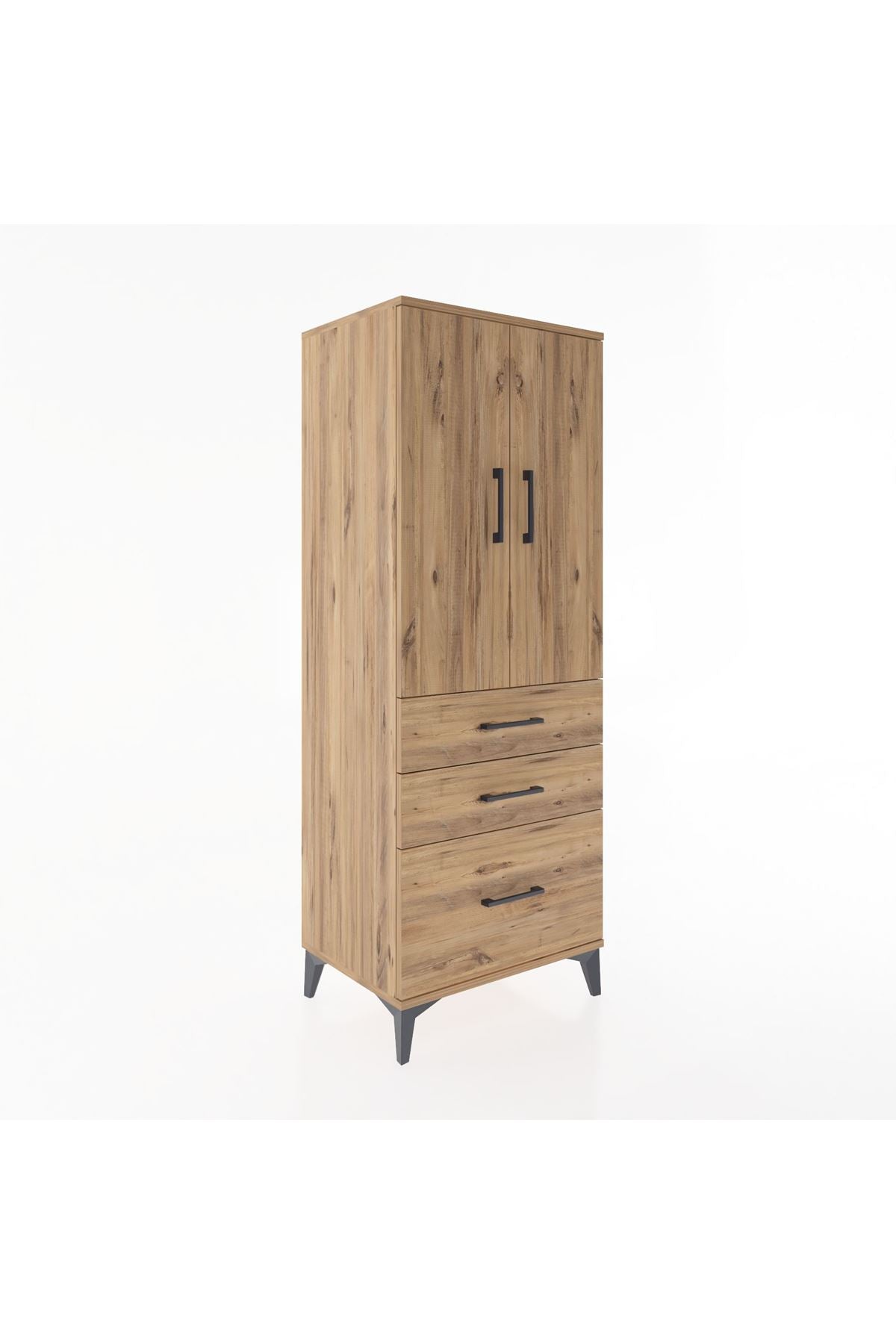 Hyperion Dolap 3 Raflı 3 Çekmeceli 2 Kapaklı 60x44x163 - S53M007V9B