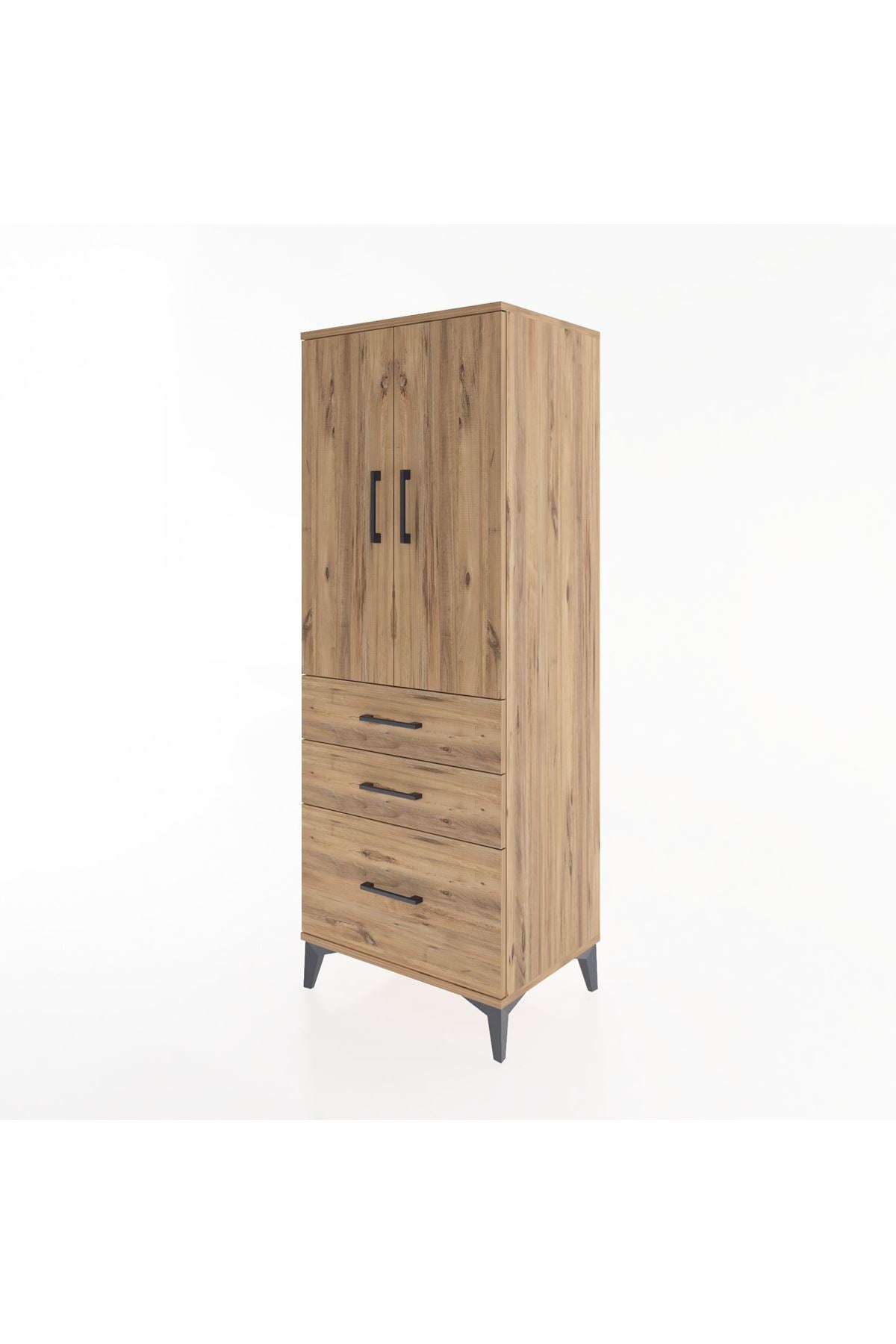 Hyperion Dolap 3 Raflı 3 Çekmeceli 2 Kapaklı 60x44x163 - S53M007V9B