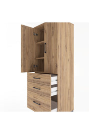 Hyperion Dolap 3 Raflı 3 Çekmeceli 2 Kapaklı 60x44x163 - S53M007V9B