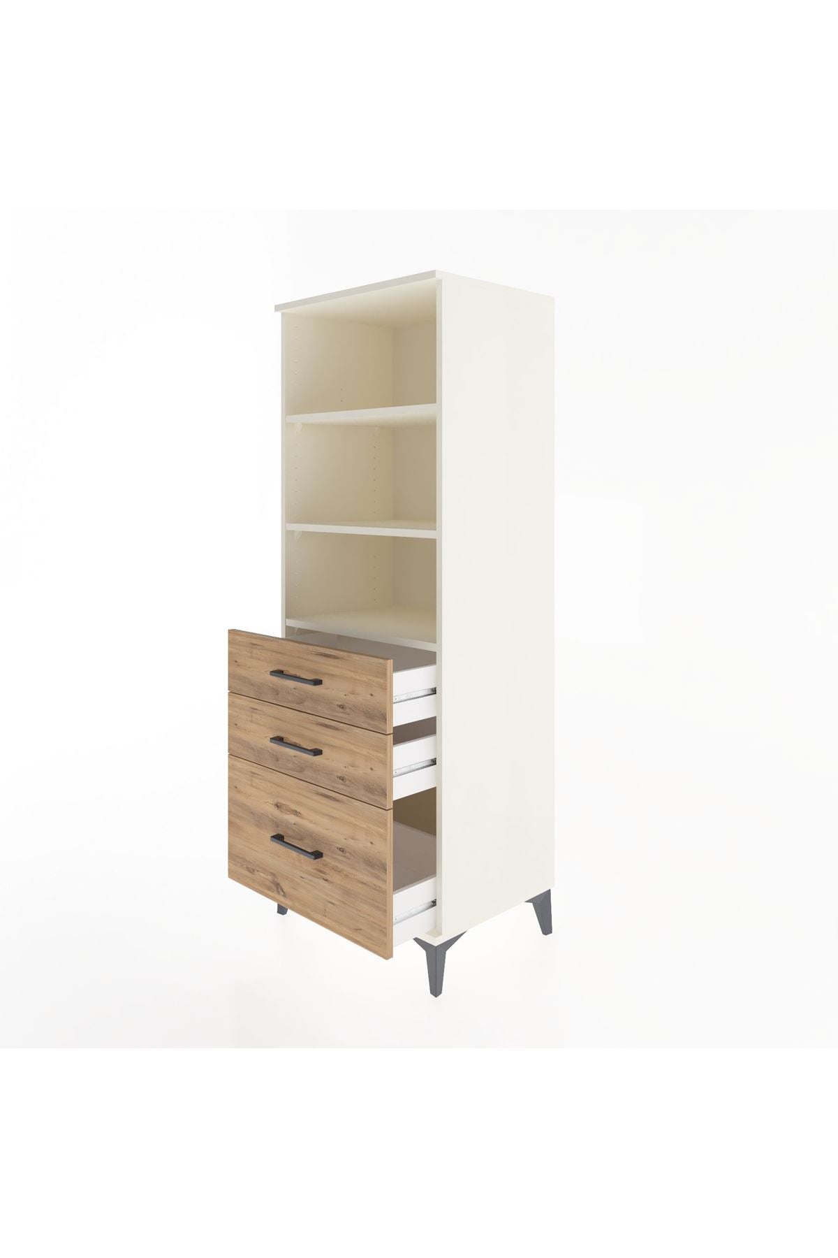 Hyperion Dolap 3 Raflı 3 Çekmeceli 60x44x163 - S53M008V3B