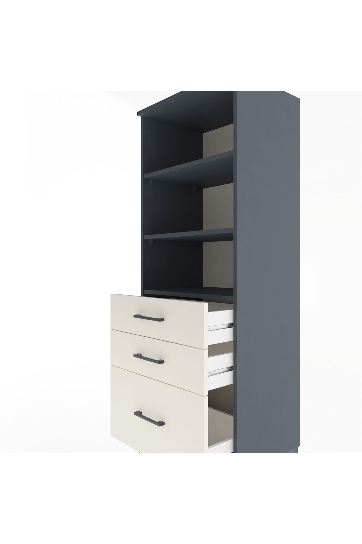 Hyperion Dolap 3 Raflı 3 Çekmeceli 60x44x163 - S53M008V4B