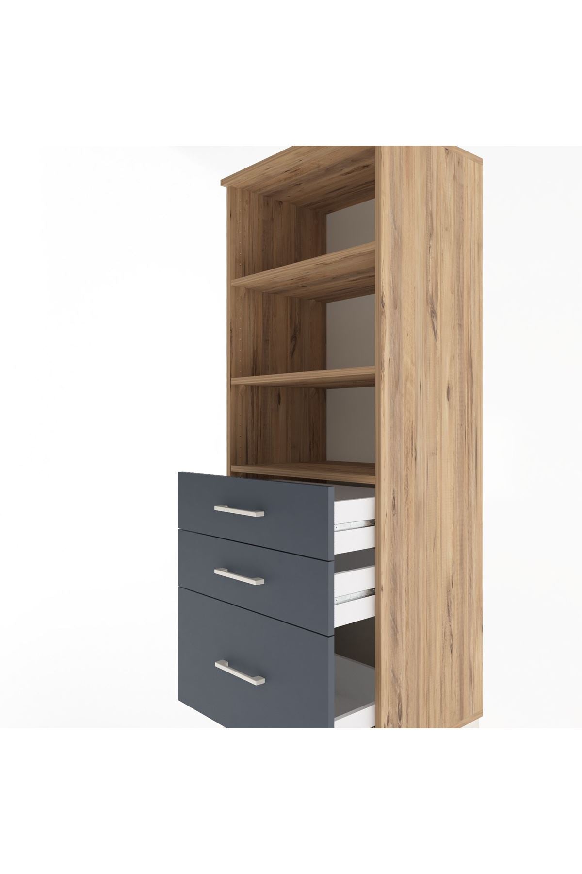 Hyperion Dolap 3 Raflı 3 Çekmeceli 60x44x163 - S53M008V8B