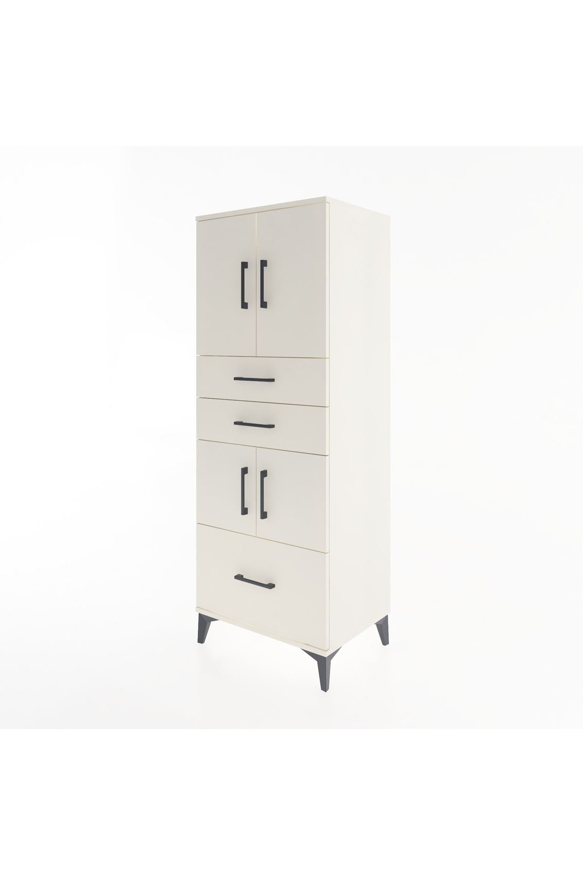 Hyperion Dolap 3 Raflı 3 Çekmeceli 4 Kapaklı 60x44x163 - S53M009V1B