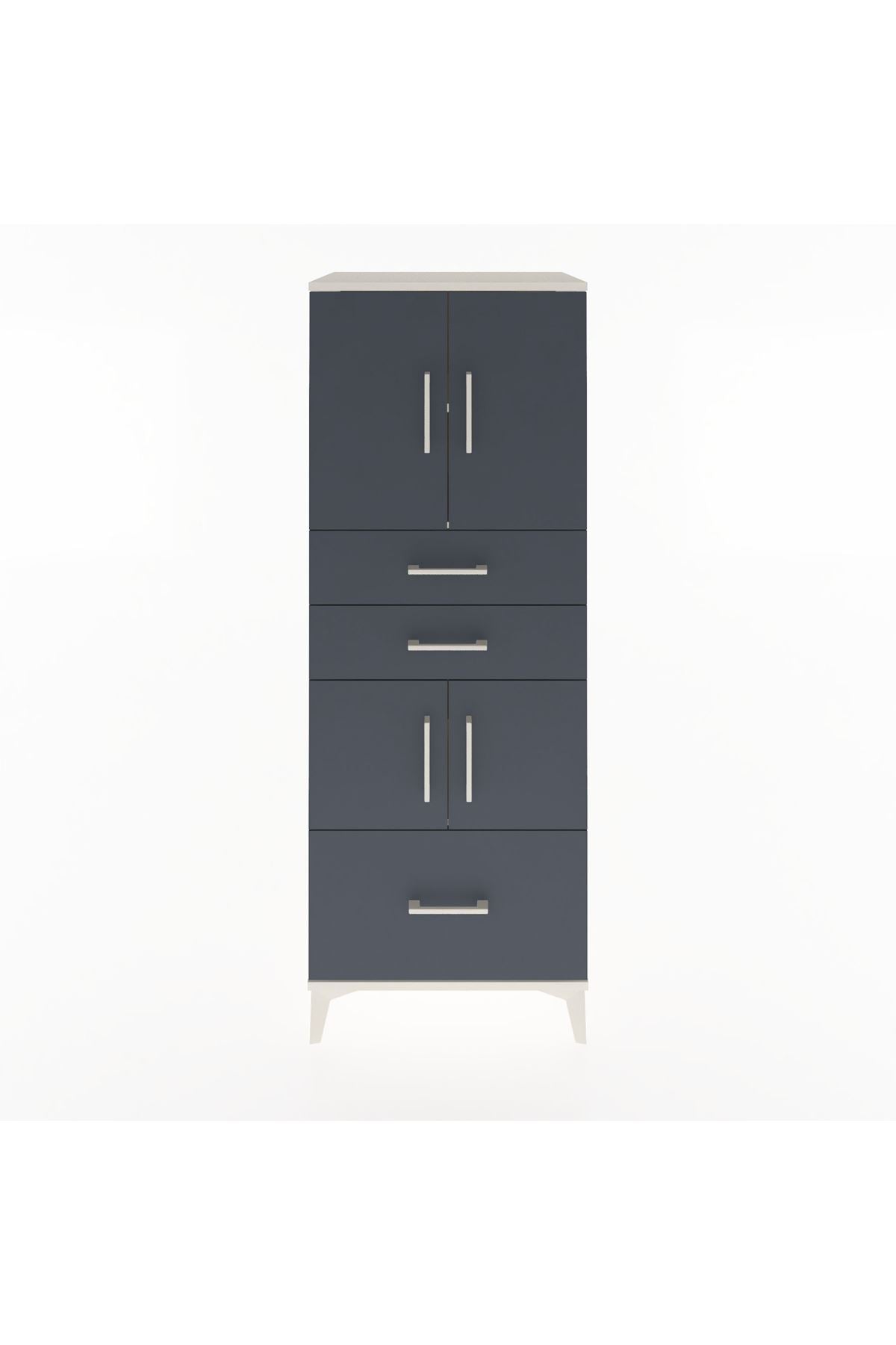 Hyperion Dolap 3 Raflı 3 Çekmeceli 4 Kapaklı 60x44x163 - S53M009V2B