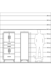 Hyperion Dolap 3 Raflı 3 Çekmeceli 4 Kapaklı 60x44x163 - S53M009V3B