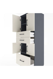 Hyperion Dolap 3 Raflı 3 Çekmeceli 4 Kapaklı 60x44x163 - S53M009V4B