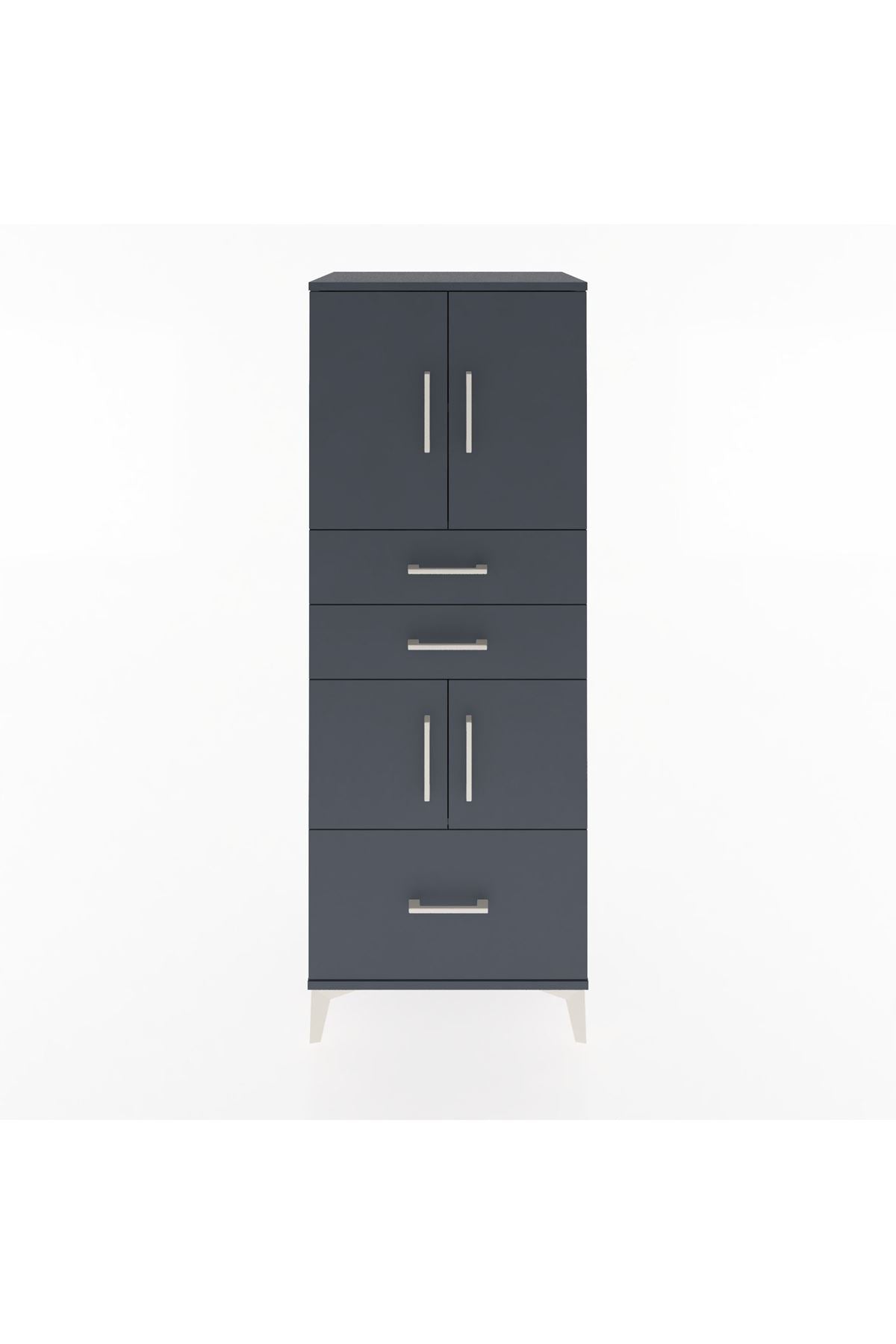 Hyperion Dolap 3 Raflı 3 Çekmeceli 4 Kapaklı 60x44x163 - S53M009V5B