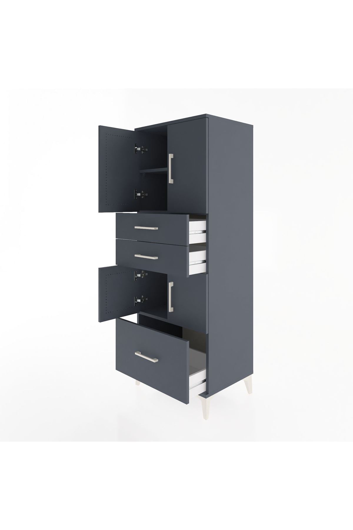 Hyperion Dolap 3 Raflı 3 Çekmeceli 4 Kapaklı 60x44x163 - S53M009V5B