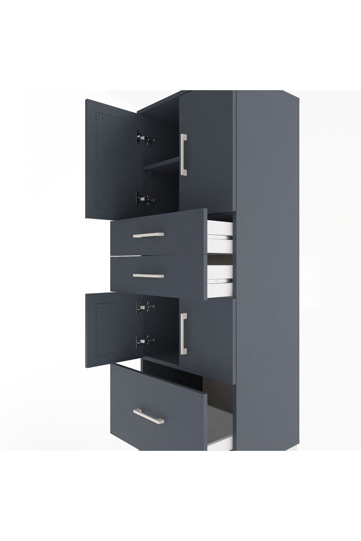 Hyperion Dolap 3 Raflı 3 Çekmeceli 4 Kapaklı 60x44x163 - S53M009V5B