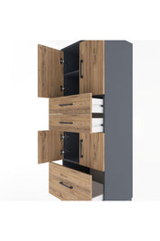 Hyperion Dolap 3 Raflı 3 Çekmeceli 4 Kapaklı 60x44x163 - S53M009V6B