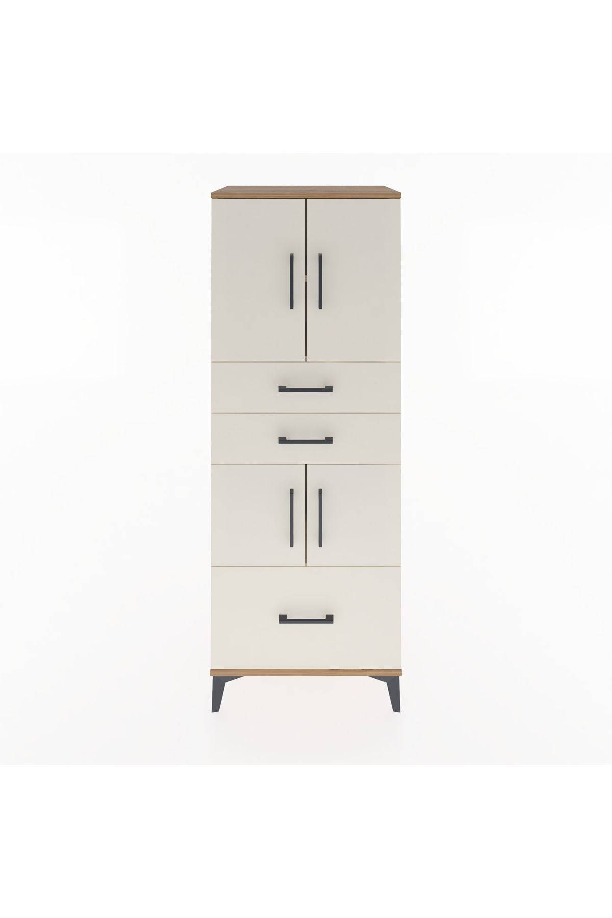 Hyperion Dolap 3 Raflı 3 Çekmeceli 4 Kapaklı 60x44x163 - S53M009V7B