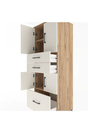 Hyperion Dolap 3 Raflı 3 Çekmeceli 4 Kapaklı 60x44x163 - S53M009V7B