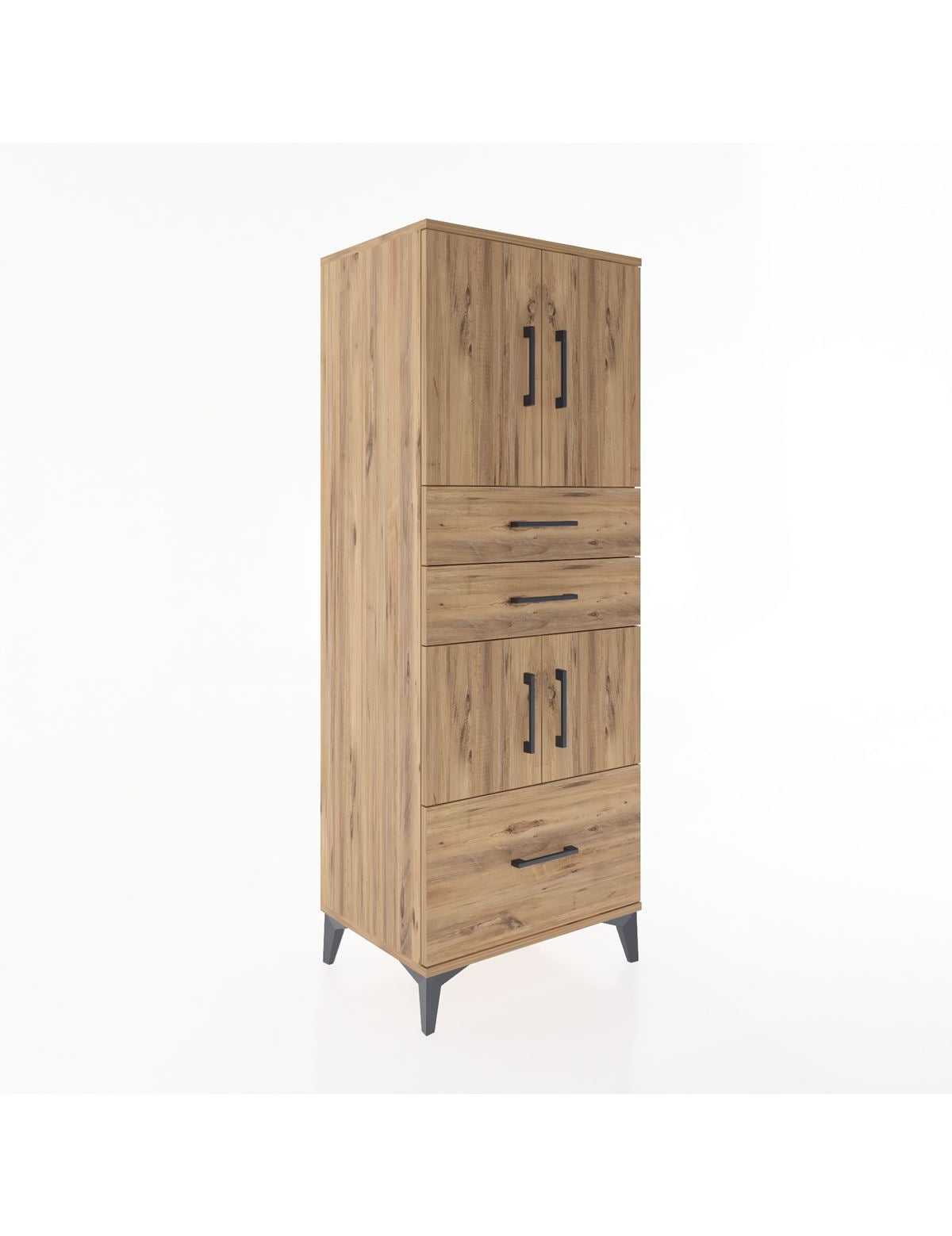 Hyperion Dolap 3 Raflı 3 Çekmeceli 4 Kapaklı 60x44x163 - S53M009V9B