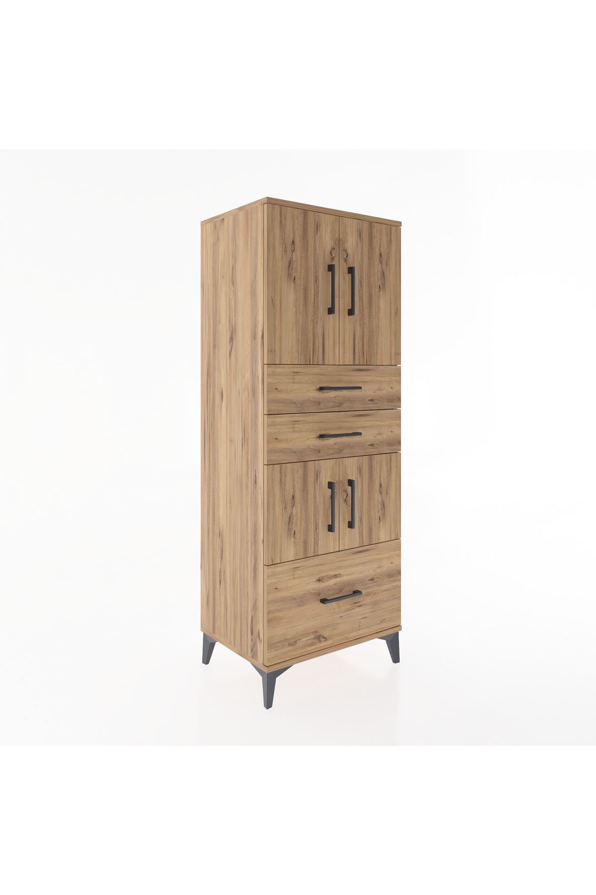 Hyperion Dolap 3 Raflı 3 Çekmeceli 4 Kapaklı 60x44x163 - S53M009V9B