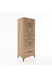 Hyperion Dolap 3 Raflı 3 Çekmeceli 4 Kapaklı 60x44x163 - S53M009V9B