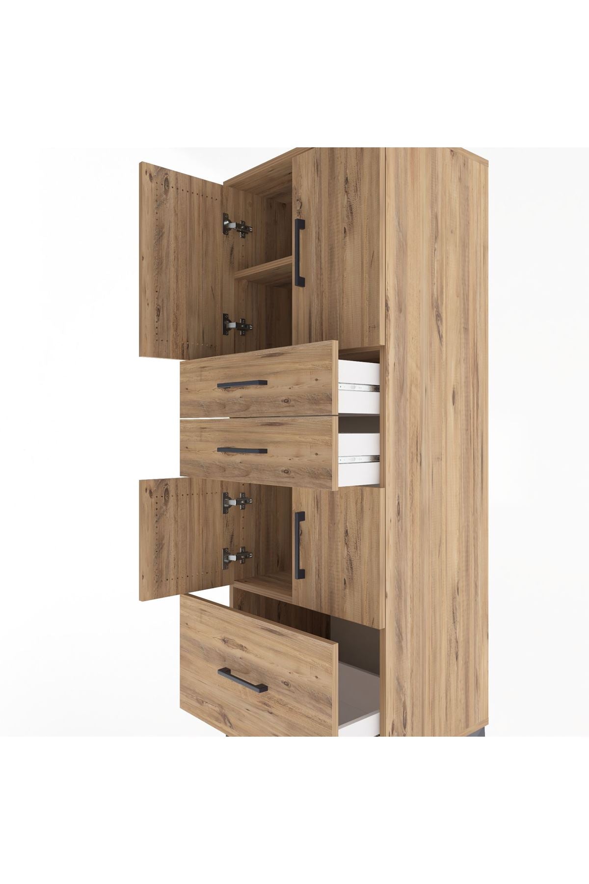 Hyperion Dolap 3 Raflı 3 Çekmeceli 4 Kapaklı 60x44x163 - S53M009V9B