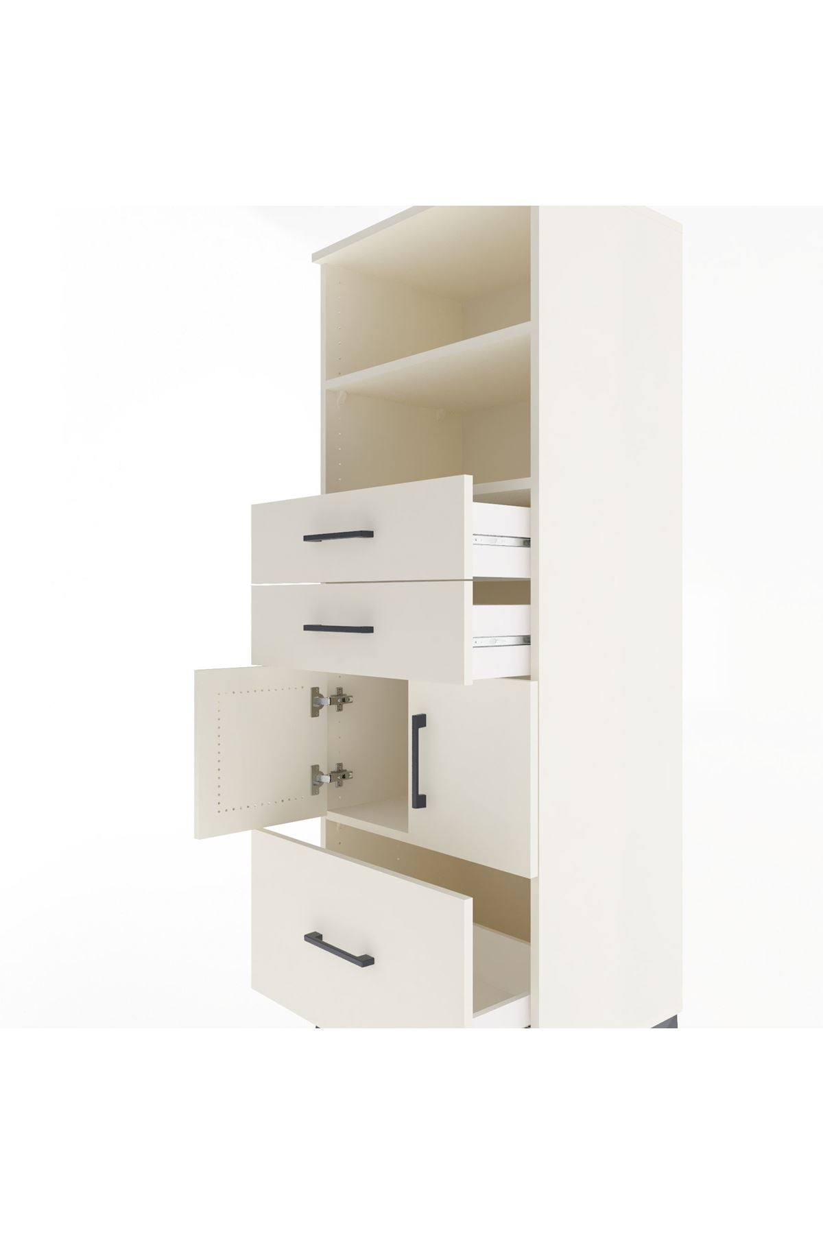 Hyperion Dolap 3 Raflı 3 Çekmeceli 2 Kapaklı 60x44x163 - S53M010V1B