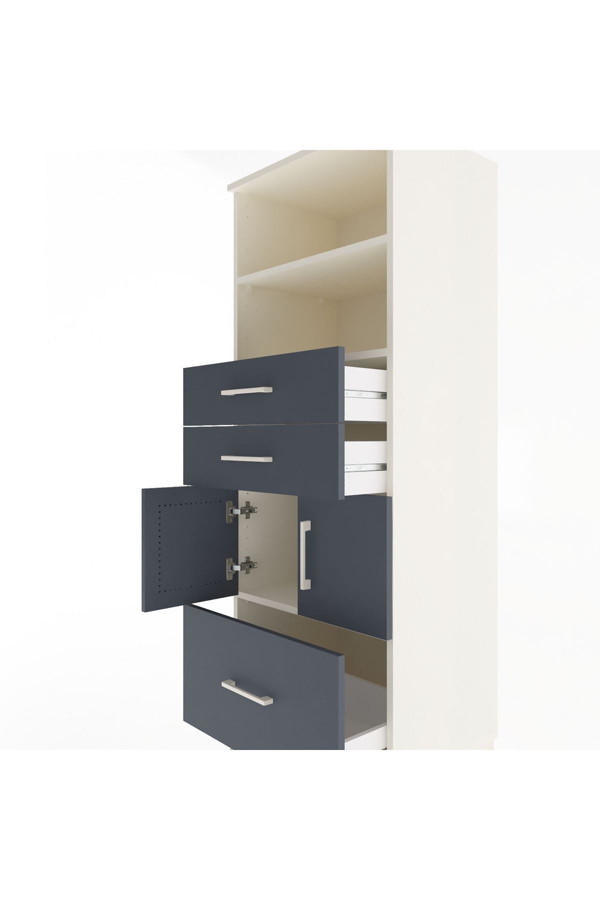Hyperion Dolap 3 Raflı 3 Çekmeceli 2 Kapaklı 60x44x163 - S53M010V2B