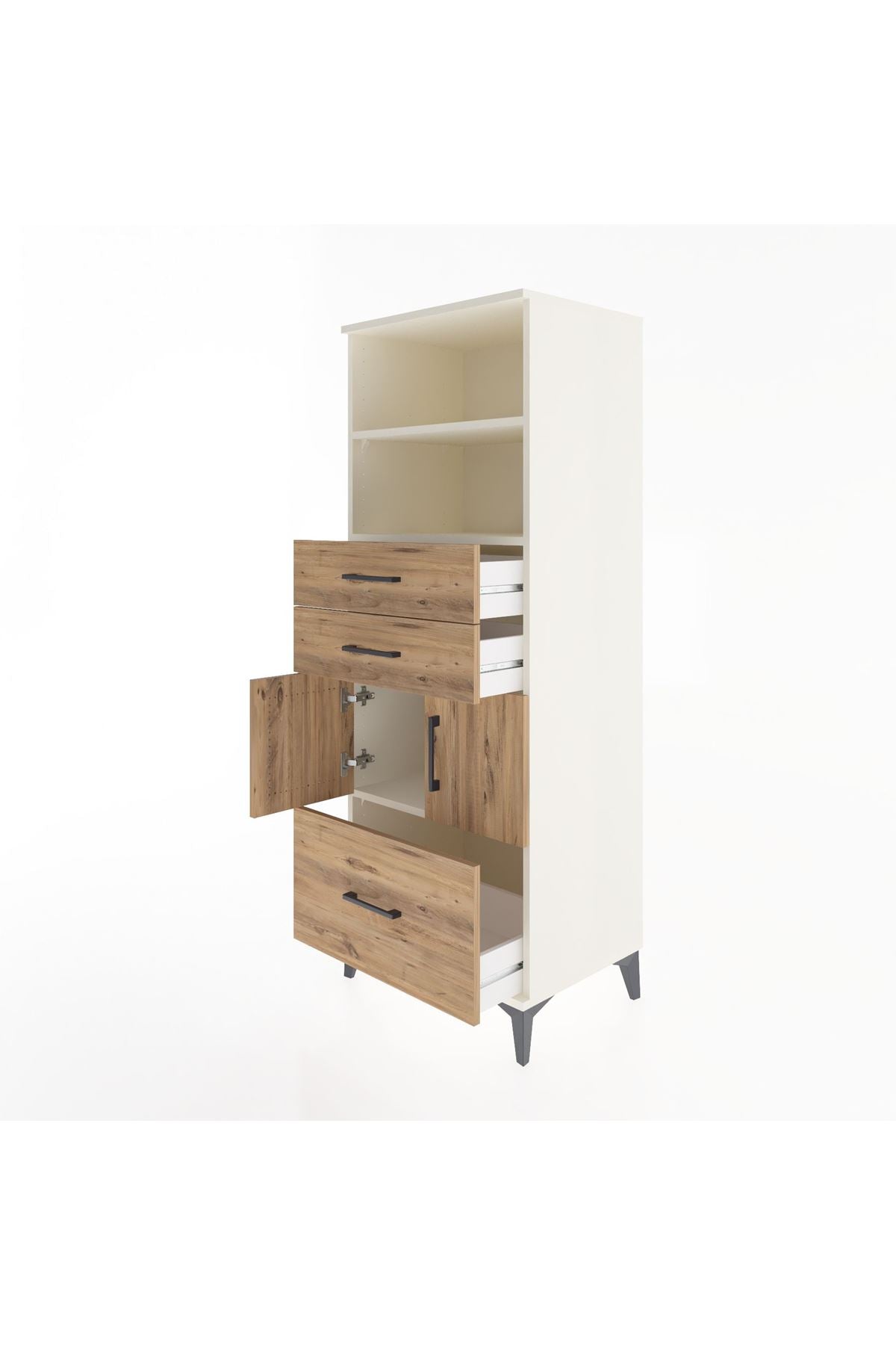 Hyperion Dolap 3 Raflı 3 Çekmeceli 2 Kapaklı 60x44x163 - S53M010V3B