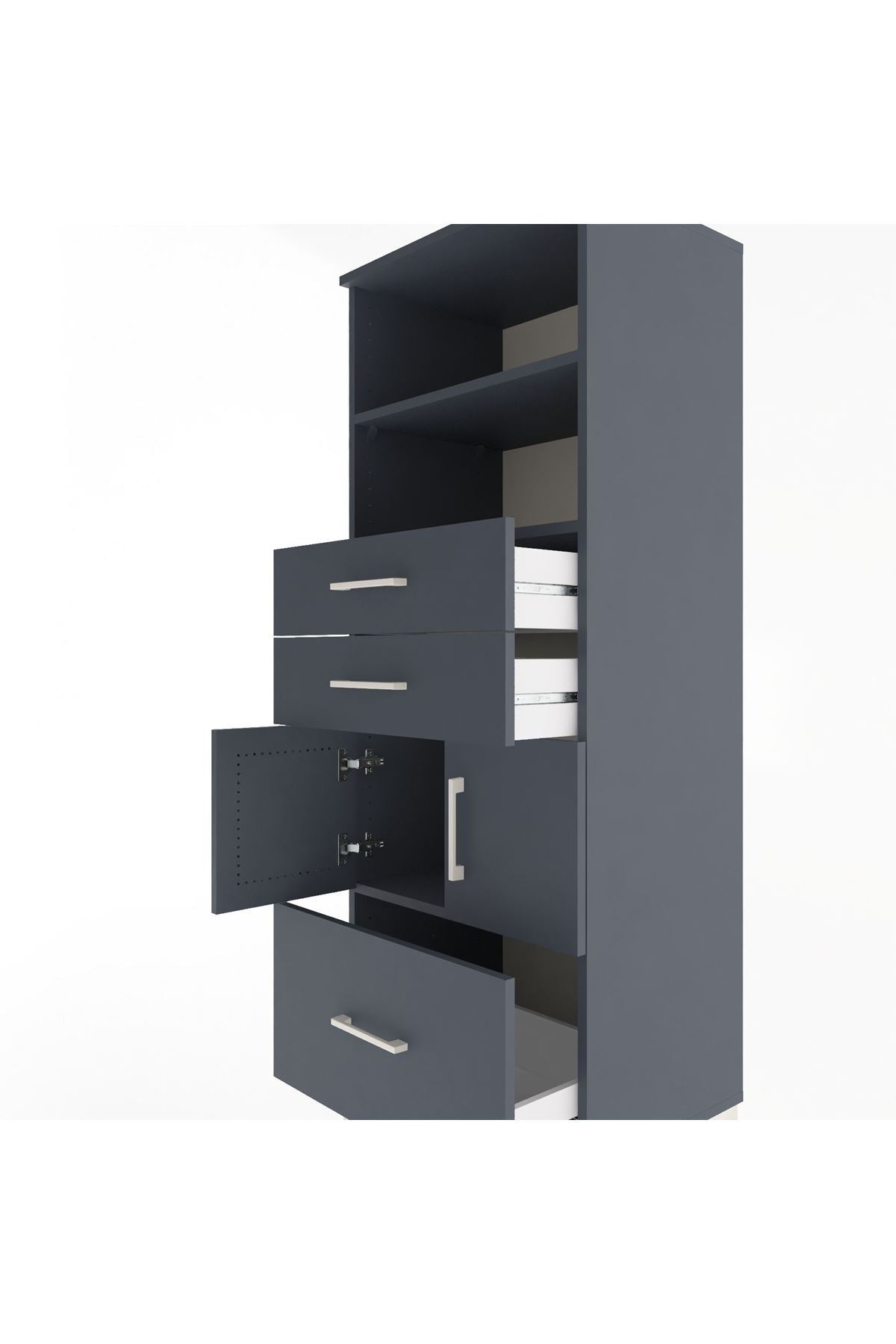Hyperion Dolap 3 Raflı 3 Çekmeceli 2 Kapaklı 60x44x163 - S53M010V5B
