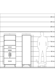 Hyperion Dolap 3 Raflı 3 Çekmeceli 2 Kapaklı 60x44x163 - S53M010V6B