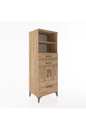 Hyperion Dolap 3 Raflı 3 Çekmeceli 2 Kapaklı 60x44x163 - S53M010V9B