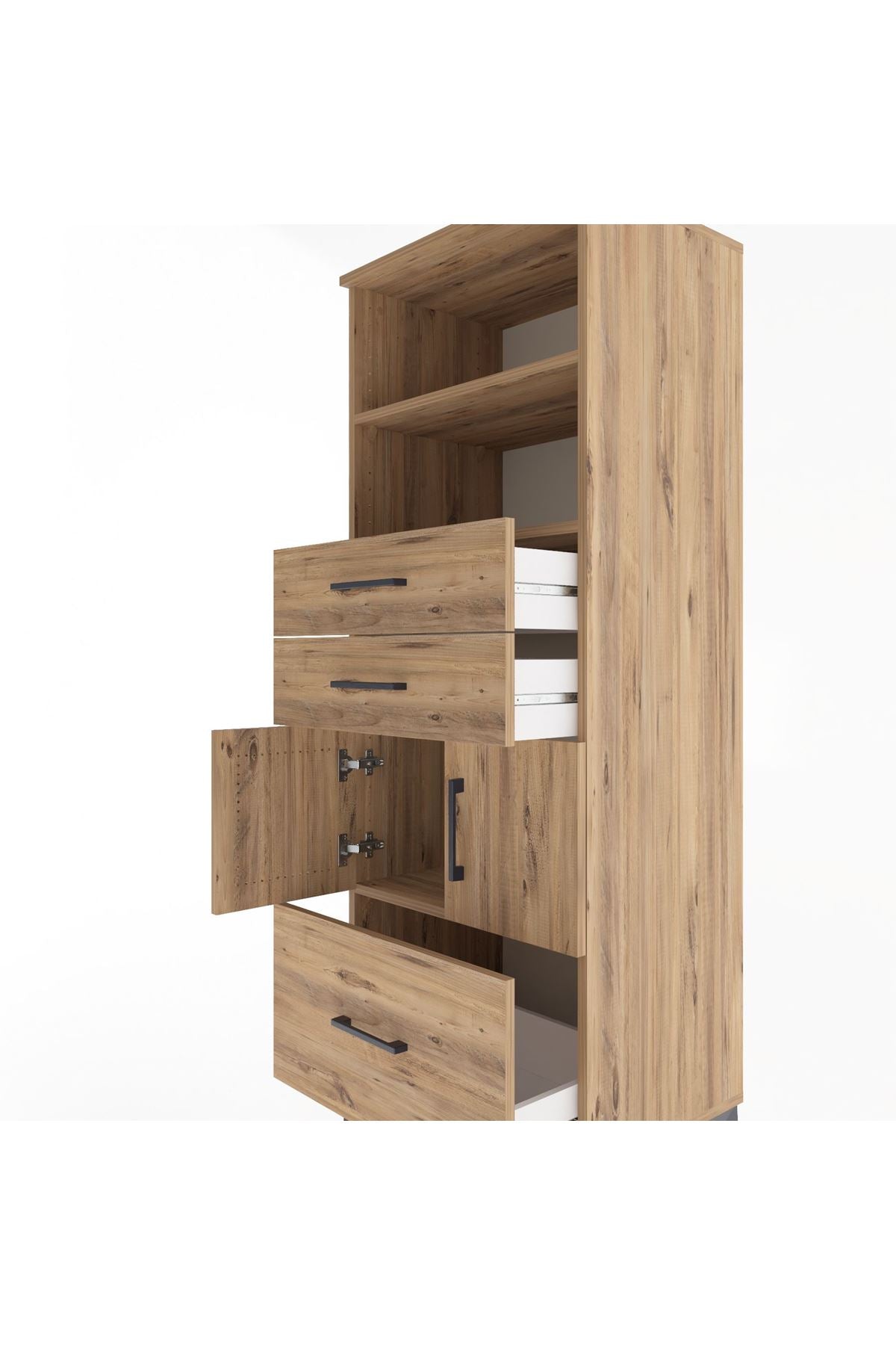 Hyperion Dolap 3 Raflı 3 Çekmeceli 2 Kapaklı 60x44x163 - S53M010V9B