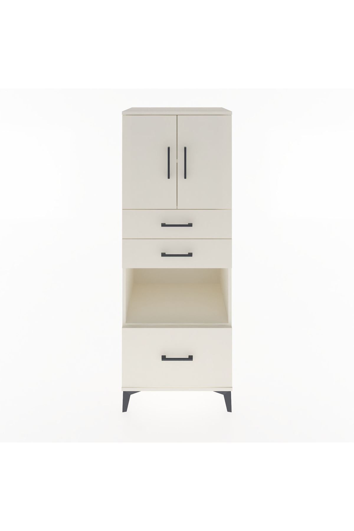 Hyperion Dolap 3 Raflı 3 Çekmeceli 2 Kapaklı 60x44x163 - S53M011V1B