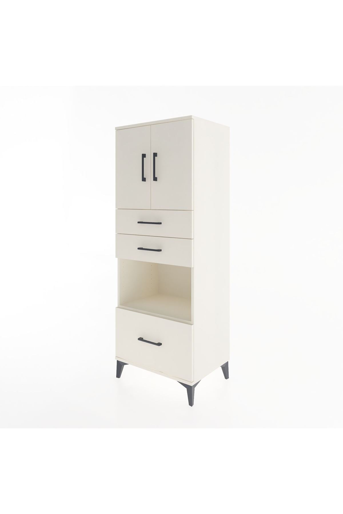 Hyperion Dolap 3 Raflı 3 Çekmeceli 2 Kapaklı 60x44x163 - S53M011V1B