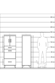 Hyperion Dolap 3 Raflı 3 Çekmeceli 2 Kapaklı 60x44x163 - S53M011V1B