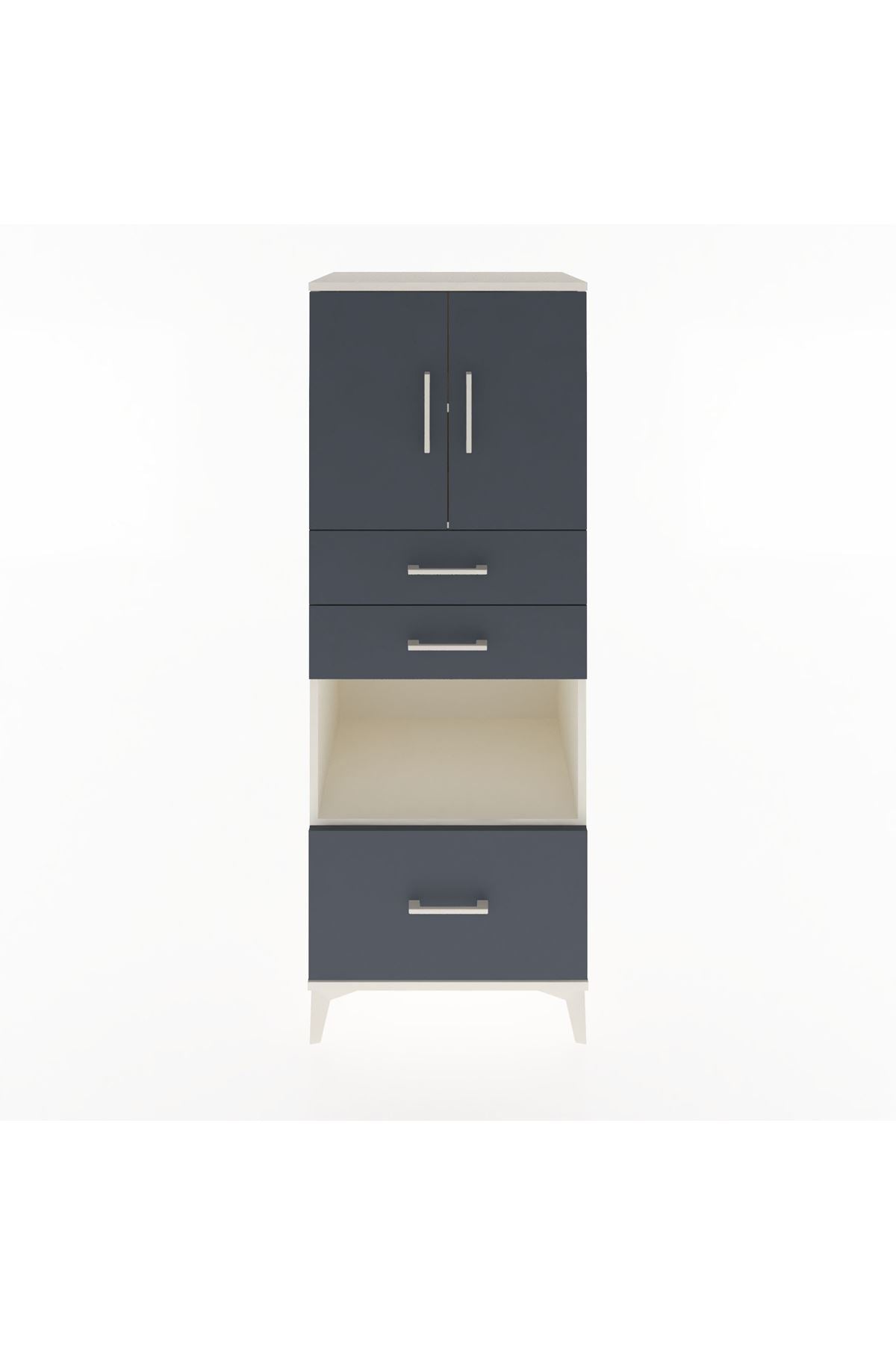 Hyperion Dolap 3 Raflı 3 Çekmeceli 2 Kapaklı 60x44x163 - S53M011V2B